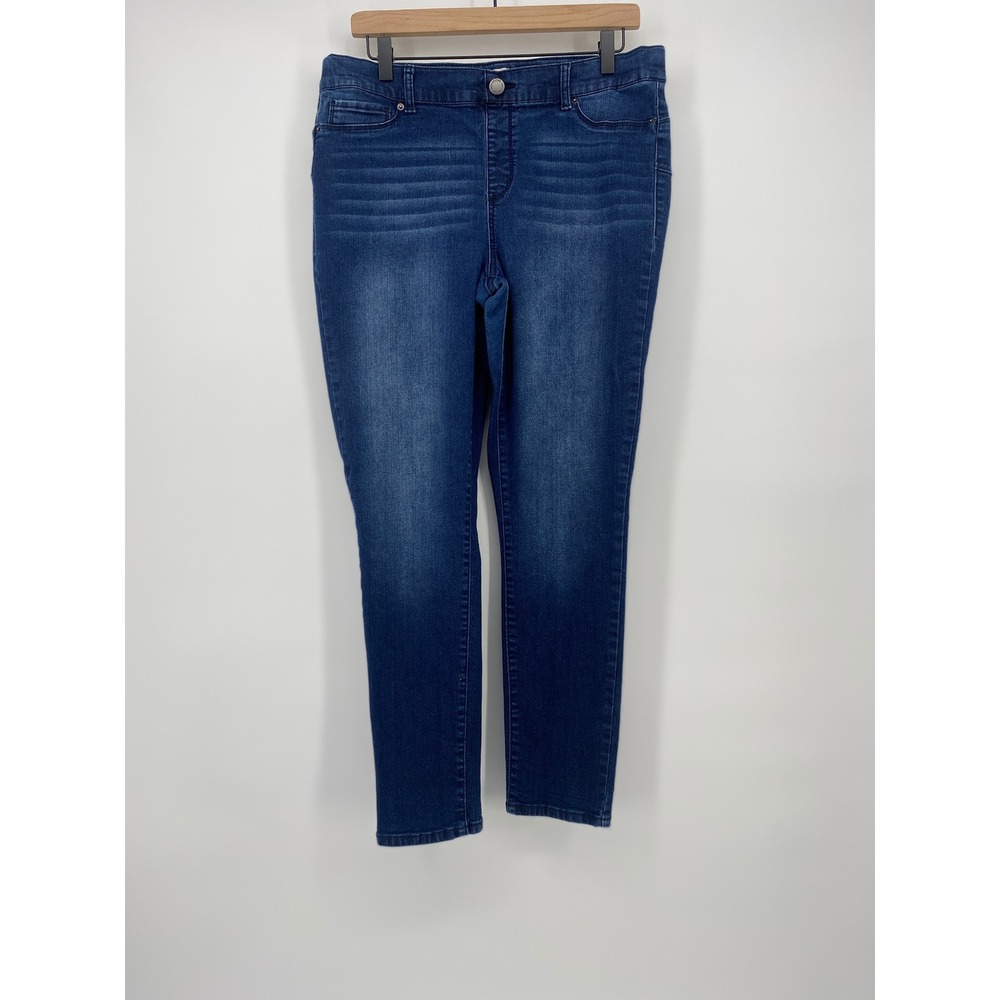 Juicy Couture Skinny Jeans 14 Dark Wash Blue Excellent High Rise Stretch Denim